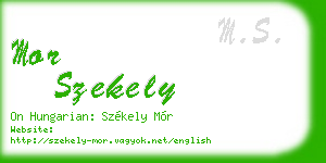 mor szekely business card
